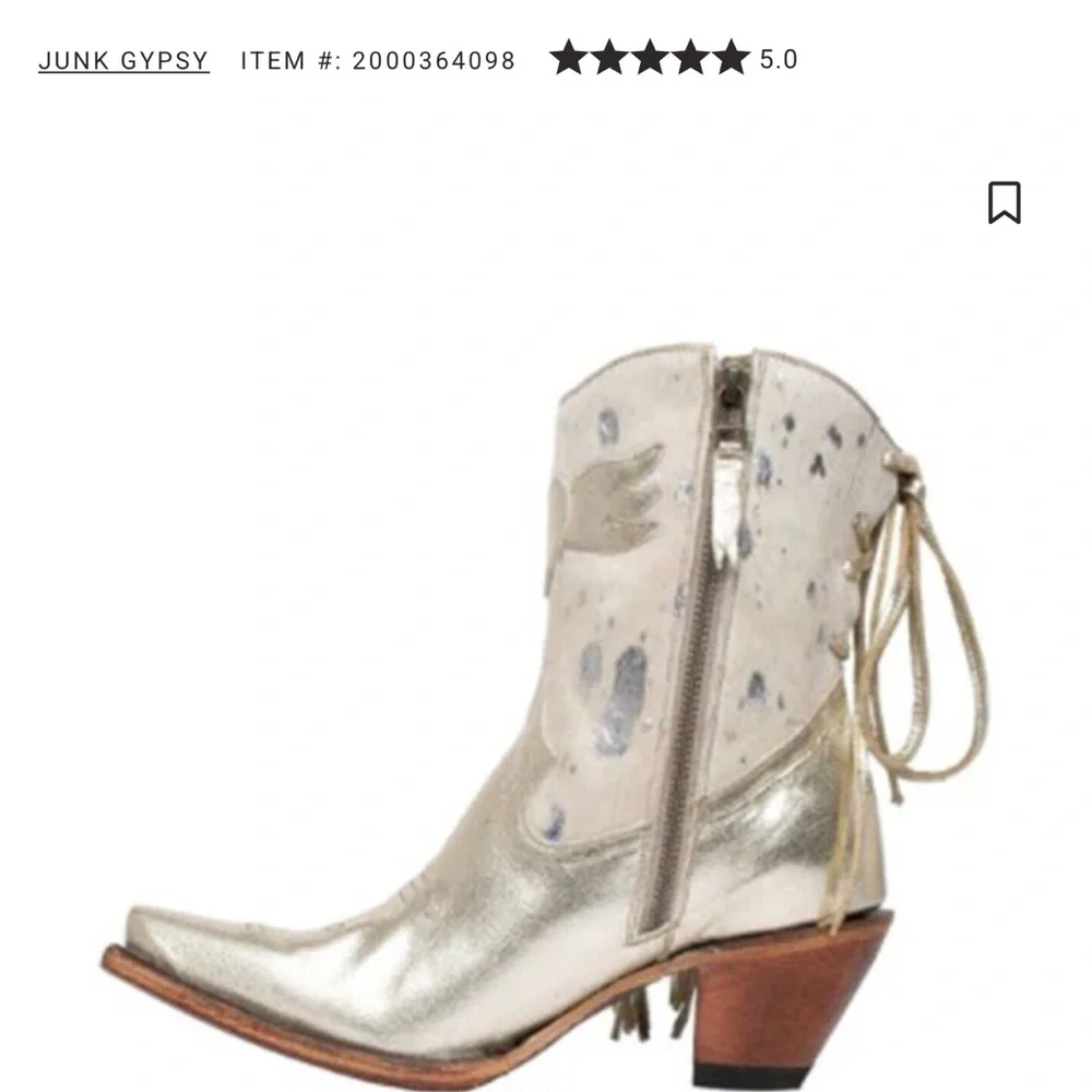 Junk Gypsy Women's Silver Fringe Ankle Boots - Picture 3 of 9